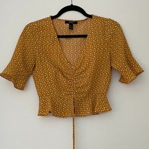 Forever 21 Yellow Polka Dot Top